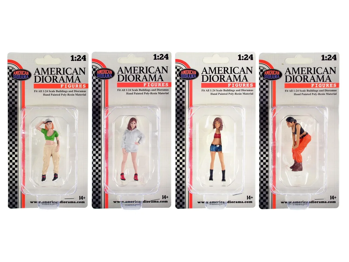 American Diorama American Diorama "Hip Hop Girls" 4 Figure Set 1/24 Scale — product photo