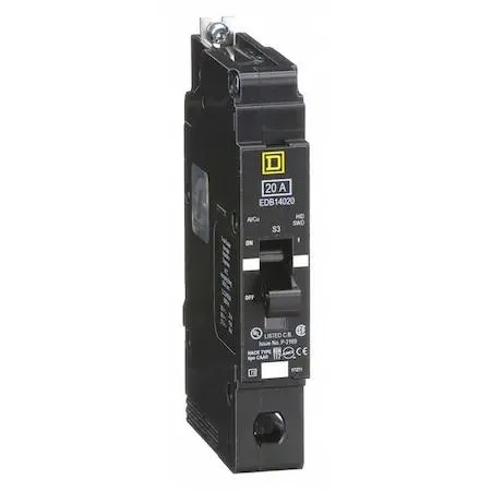 SQUARE D SQUARE D EDB14020 circuit breaker 20A 1 pole 277V EDB series bolt-on — product photo
