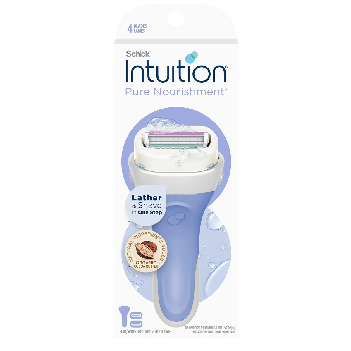  Intuition Pure Nourishment Razor White 1 Handle 2 Cartridges — product photo