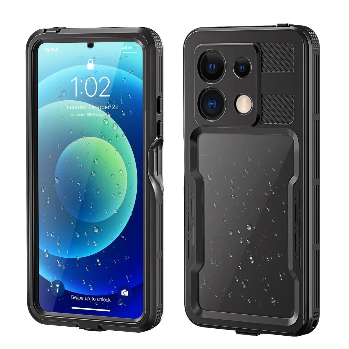 BONAEVER BONAEVER Waterproof Case for Xiaomi Redmi Note 13 5G IP68 Black — product photo