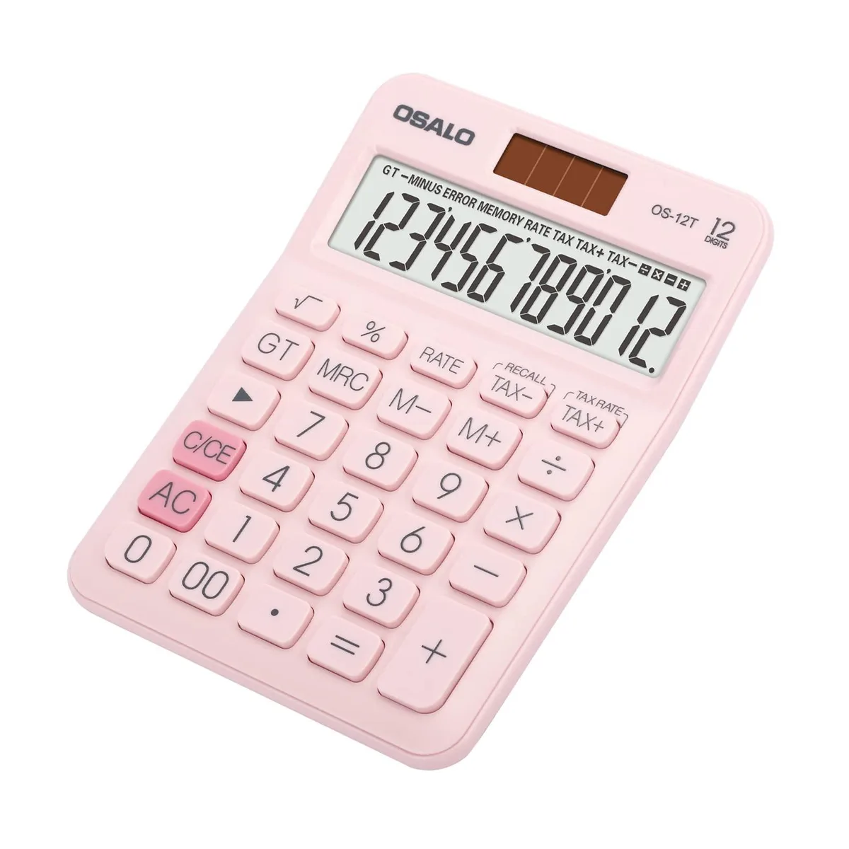  HP 12-Digit Pocket Calculator OS-12T Pink — product photo