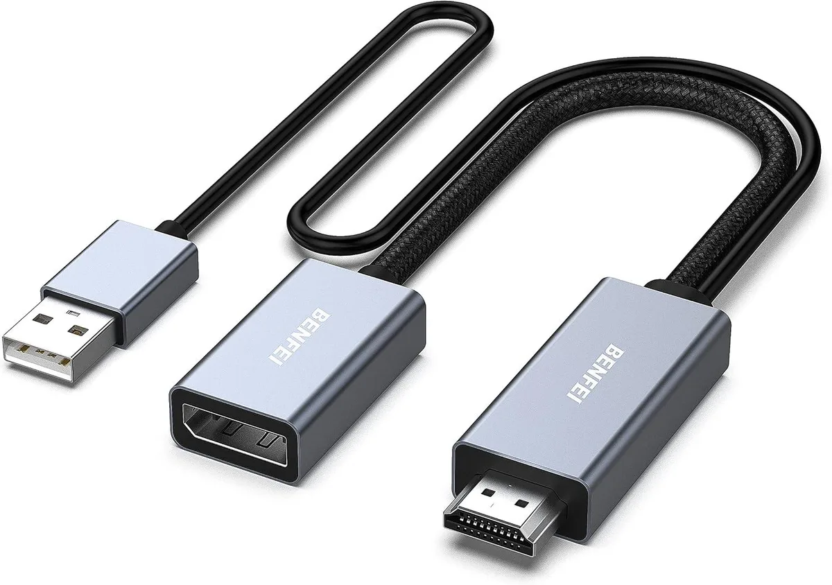 FLEANE FLEANE HDMI to DisplayPort Adapter PC Graphics Card PS5 Xbox One 360 4K@60Hz 2K@144Hz 1080P@165Hz — product photo