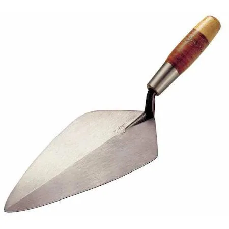Carbon steel London trowel 11 inch blade leather handle
