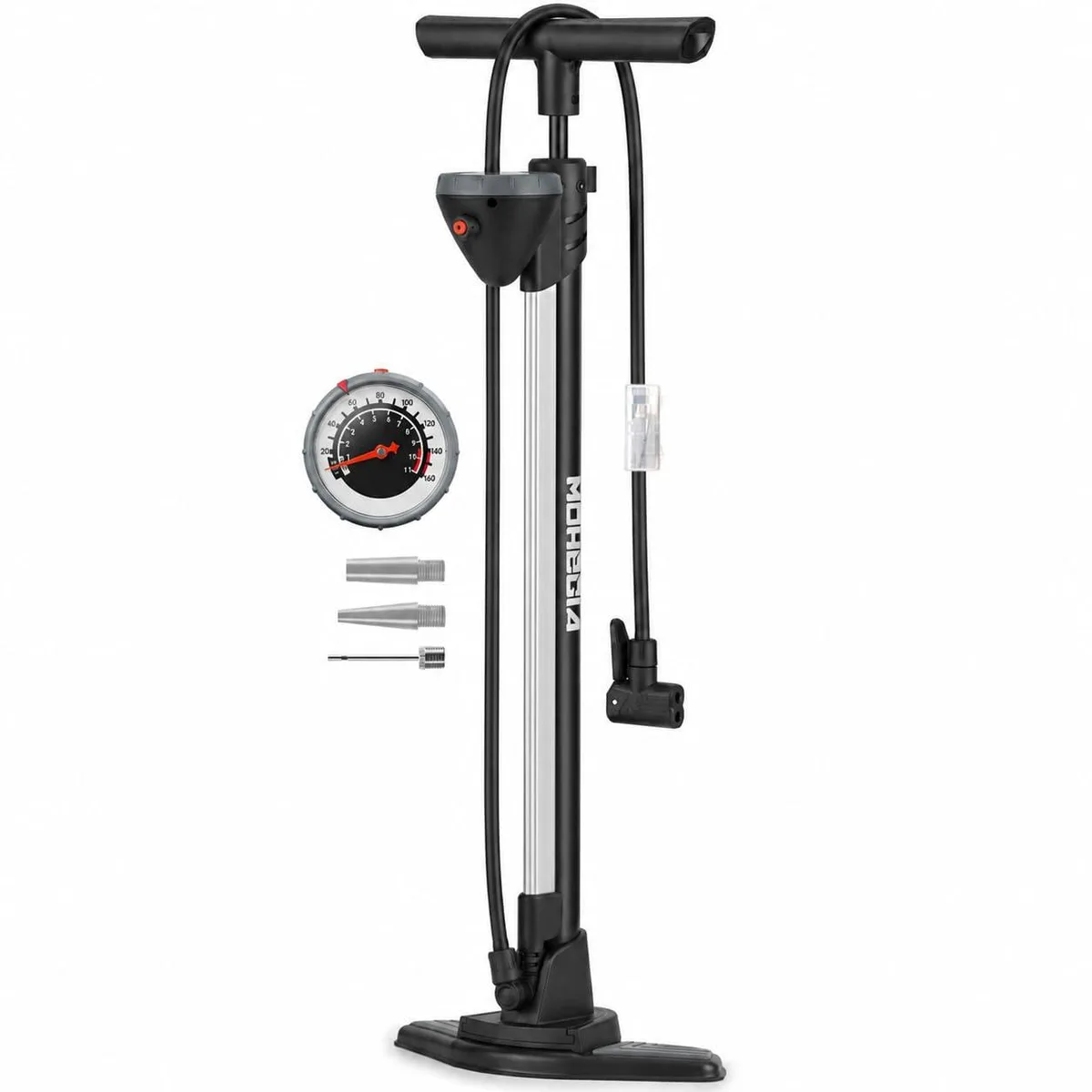 DNBeffulgent DNBeffulgent MO-PUMP2602 25" floor pump 160 psi dual-head — product photo