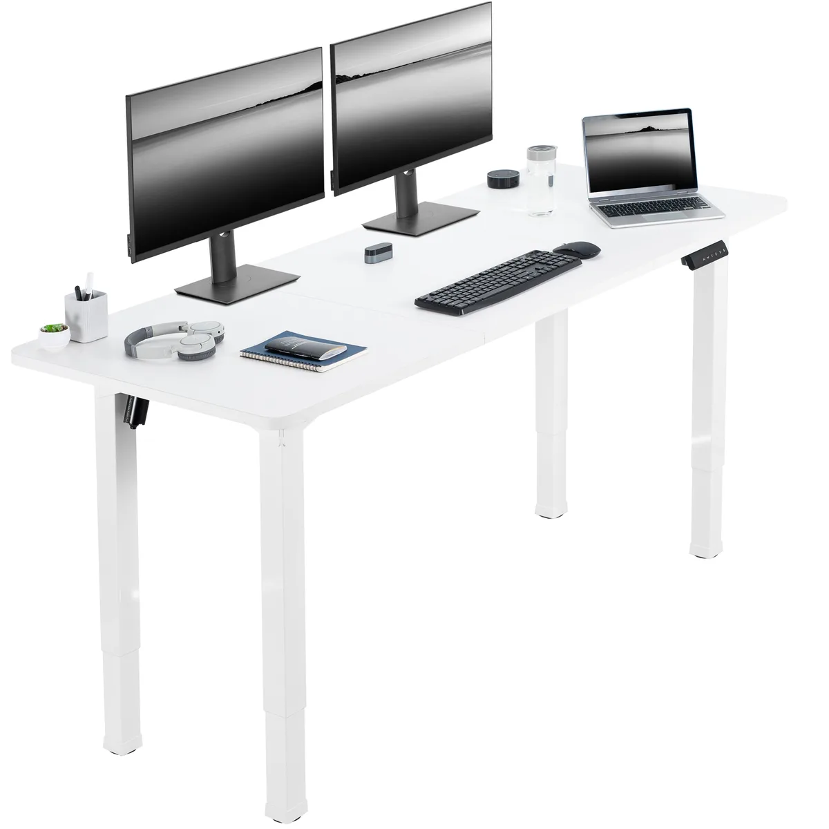 VIVO VIVO Electric 71 x 30 Standing Desk White Top White Frame office furniture — product photo