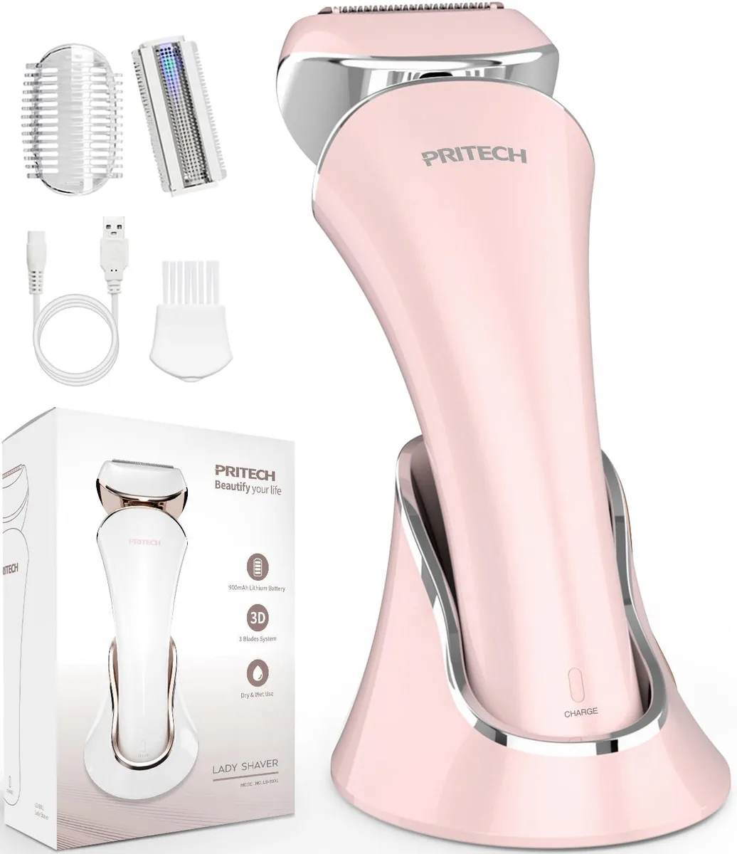 Pink foil shaver with USB dock and charger