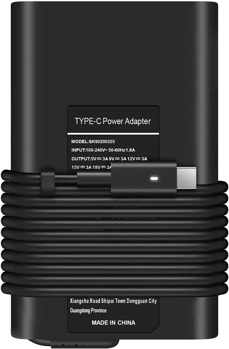 myVolts myVolts 65W USB-C AC Adapter for Dell Latitude, XPS, Inspiron, Vostro, Chromebook — product photo