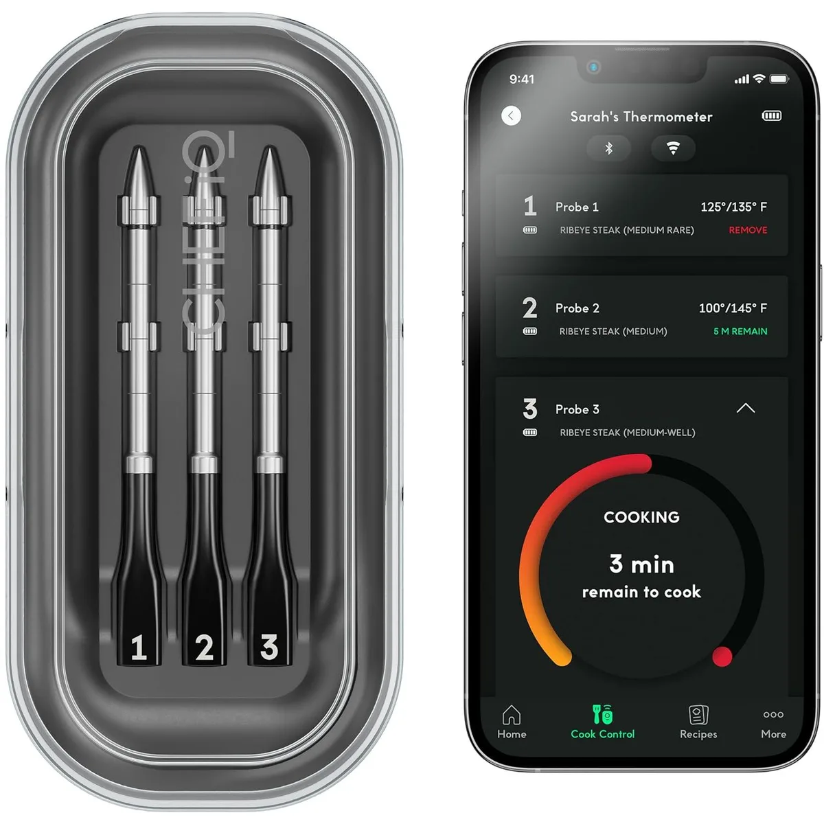 WUQ WUQ Smart Wireless Meat Thermometer 3 Ultra-Thin Probes — product photo