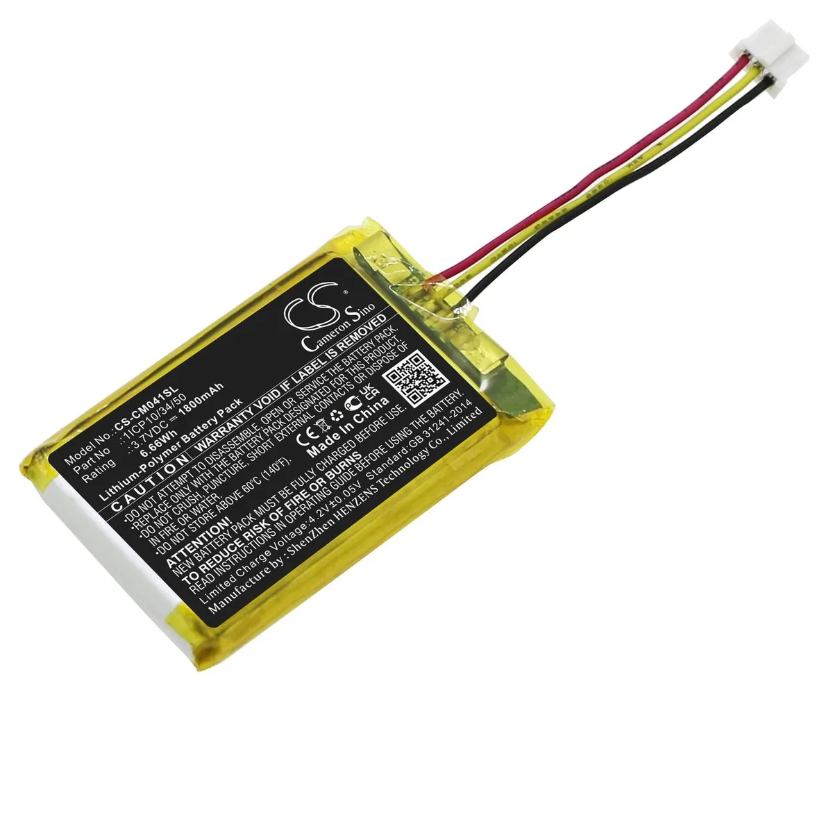  Cameron Sino Battery 1ICP10/34/50 1800mAh 3.6V — product photo
