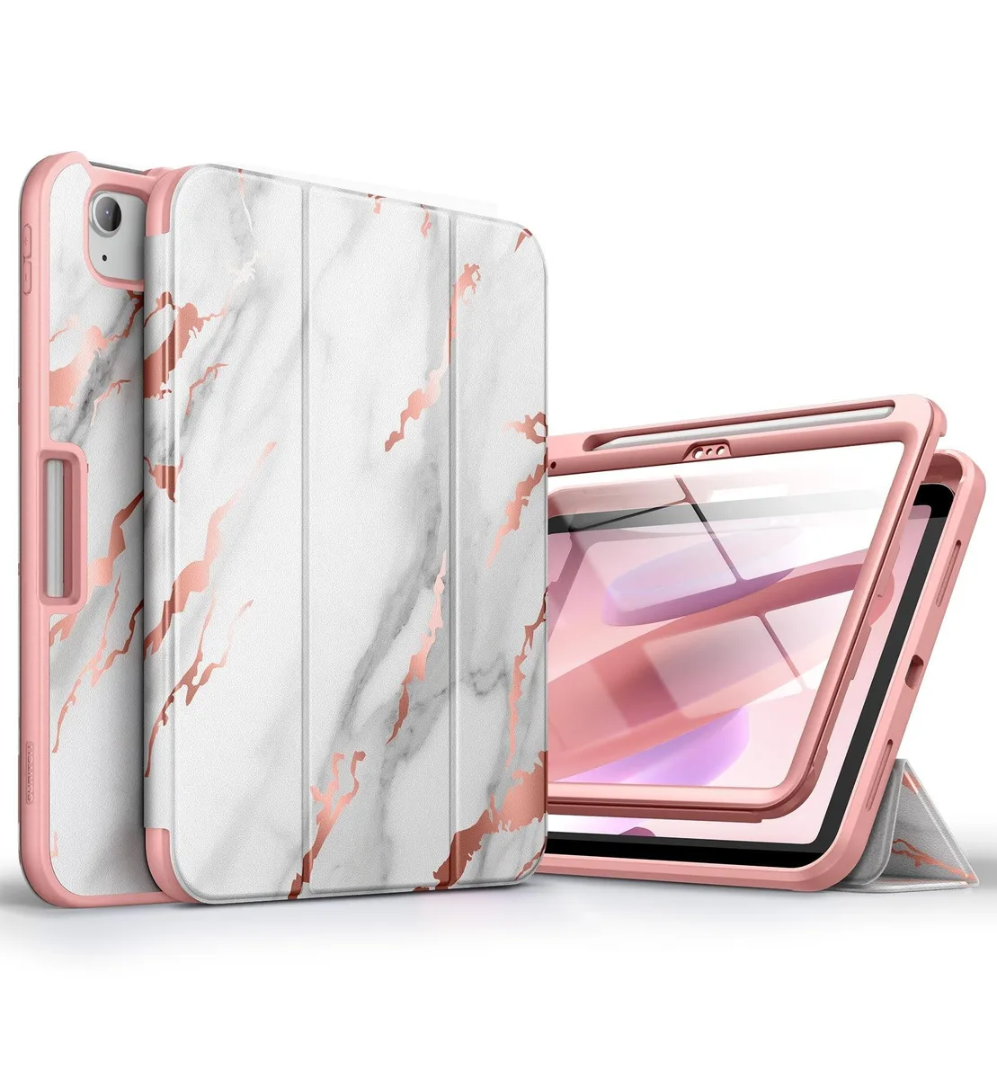 BoYata BoYata iPad 10/11 Gen Case White Marble 2 in 1 accessory — product photo