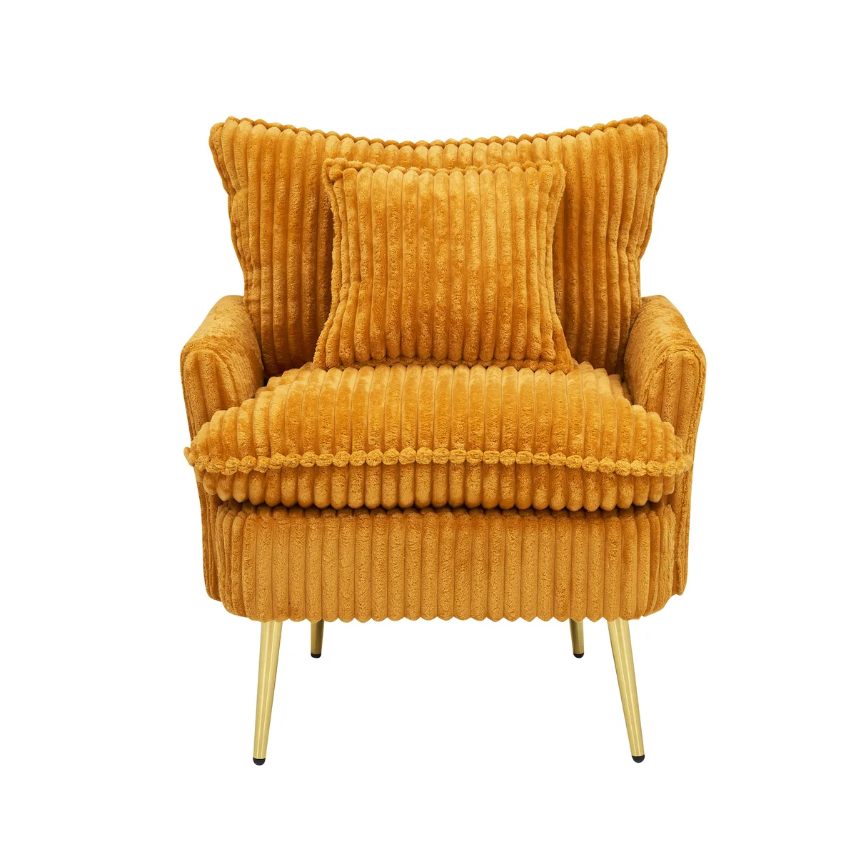 tuphen tuphen 30.31 inch Yellow Corduroy Single Chair Sofa — product photo