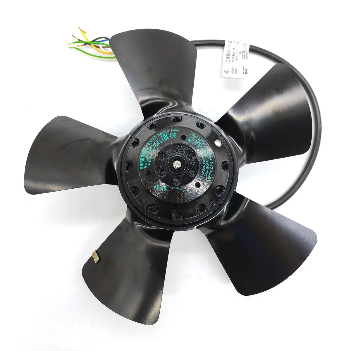 ebmpapst-automotive ebmpapst-automotive A2D250-AA02-01 400V AC 110W 250mm Ball Bearing Axial Fan — product photo