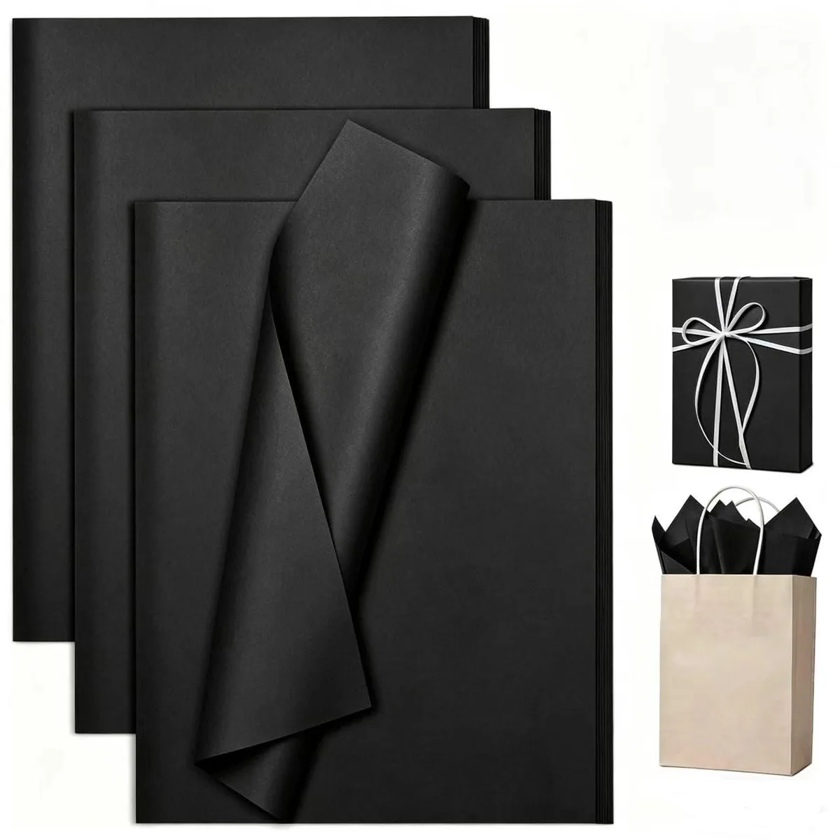  Avery Black Tissue Paper 25 Sheets 20 x 20 Inch 65 lbs — product photo