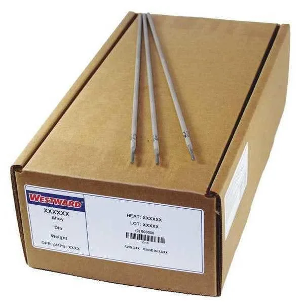 Cylindrical carbon steel welding electrodes in a 50 lb can