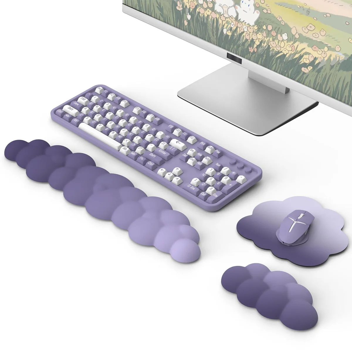 MoKo P840401427965 Cloud Wrist Rest Set with Mouse Pad Purple — product photo