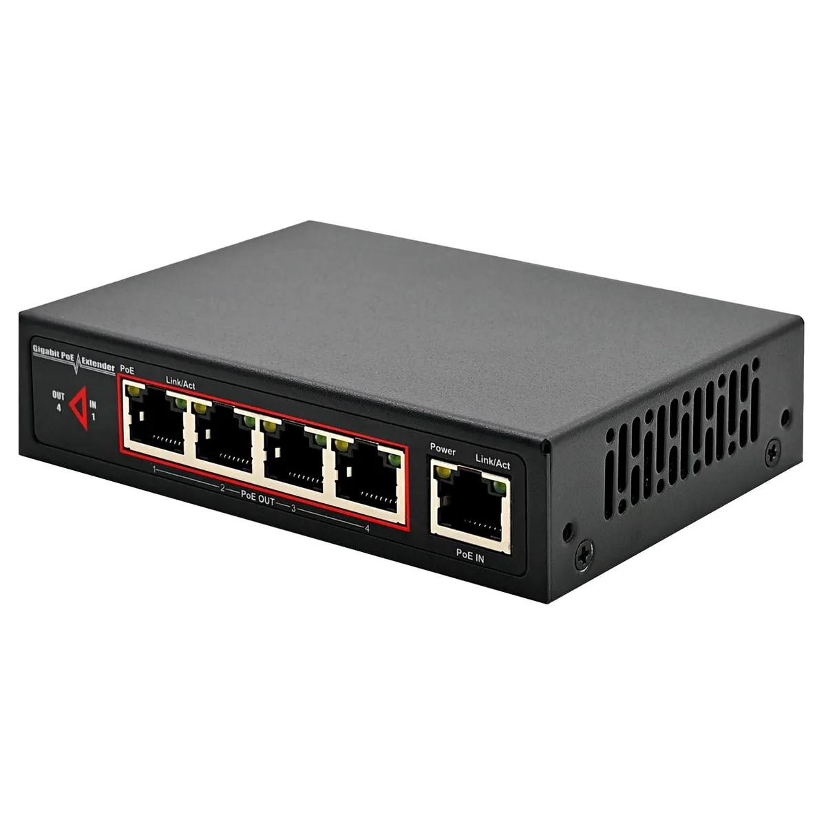  CENTROPOWER PoE-EX2005-4P-60W 60W 4-Port Gigabit PoE Extender — product photo