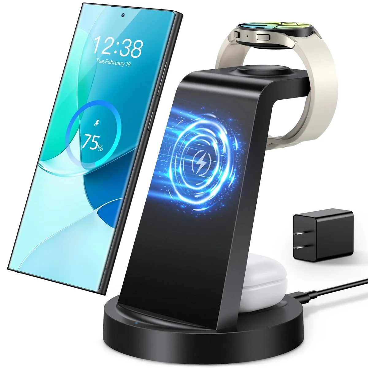  HUANCTOMA CW360 3-in-1 Wireless Charger Black — product photo