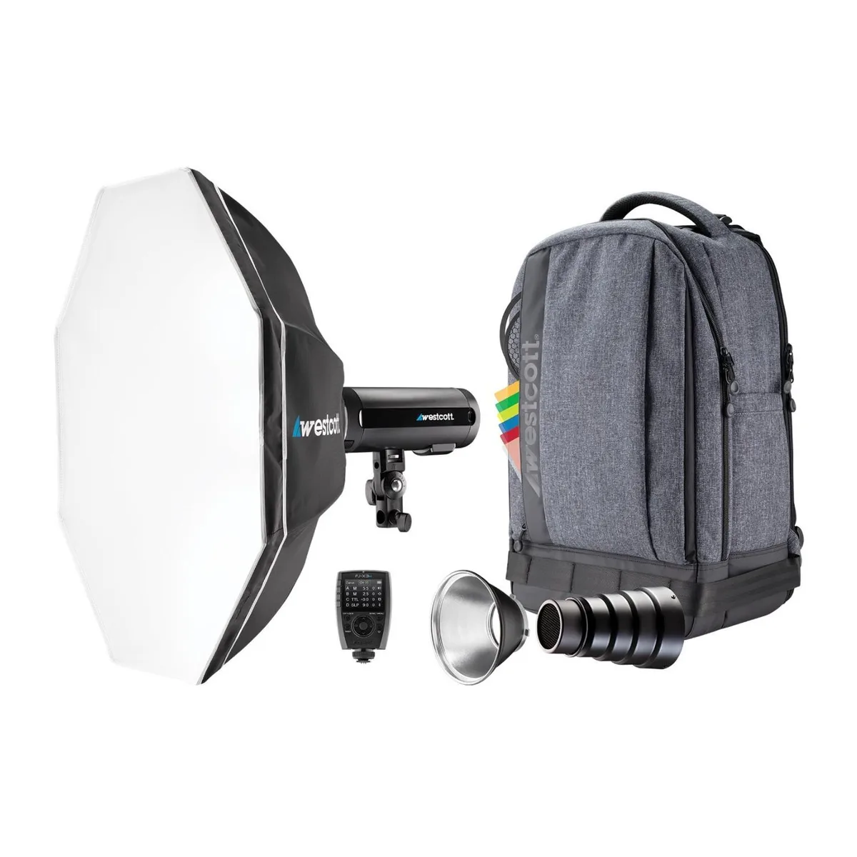 Westcott Westcott FJ200 Strobe 1-Light Backpack Kit with FJ-X3 S Wireless Trigger camera flash — product photo
