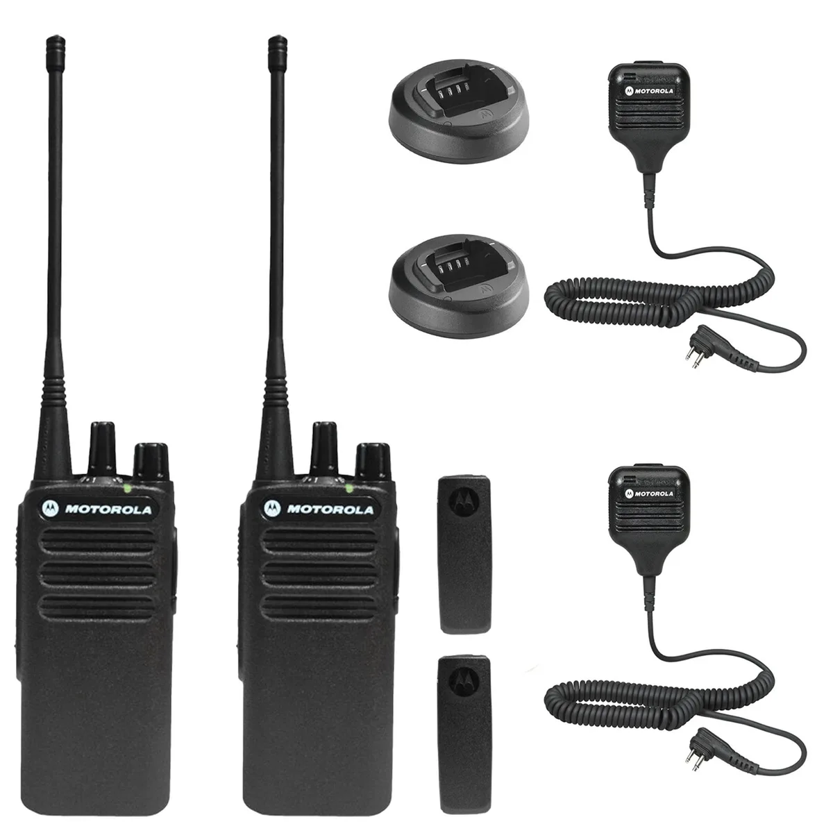Motorola Motorola CP100D Analog UHF 16-Channel 2-Pack with HKLN4606 Microphones — product photo