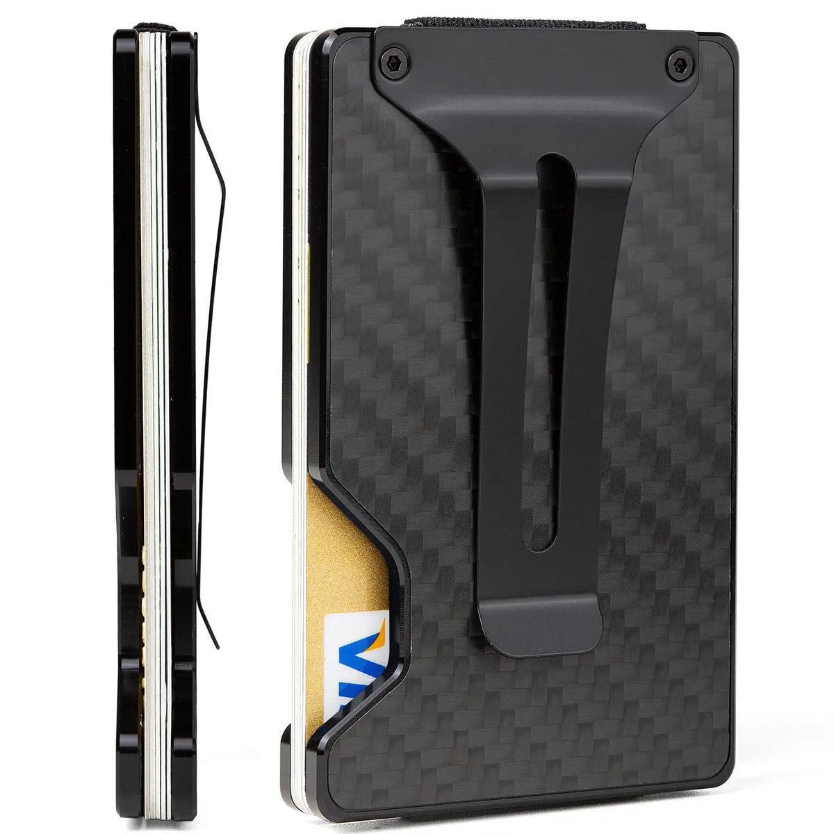 FIRDIKT Minimalist Wallet Matte Carbon Fiber RFID 15 Cards — product photo