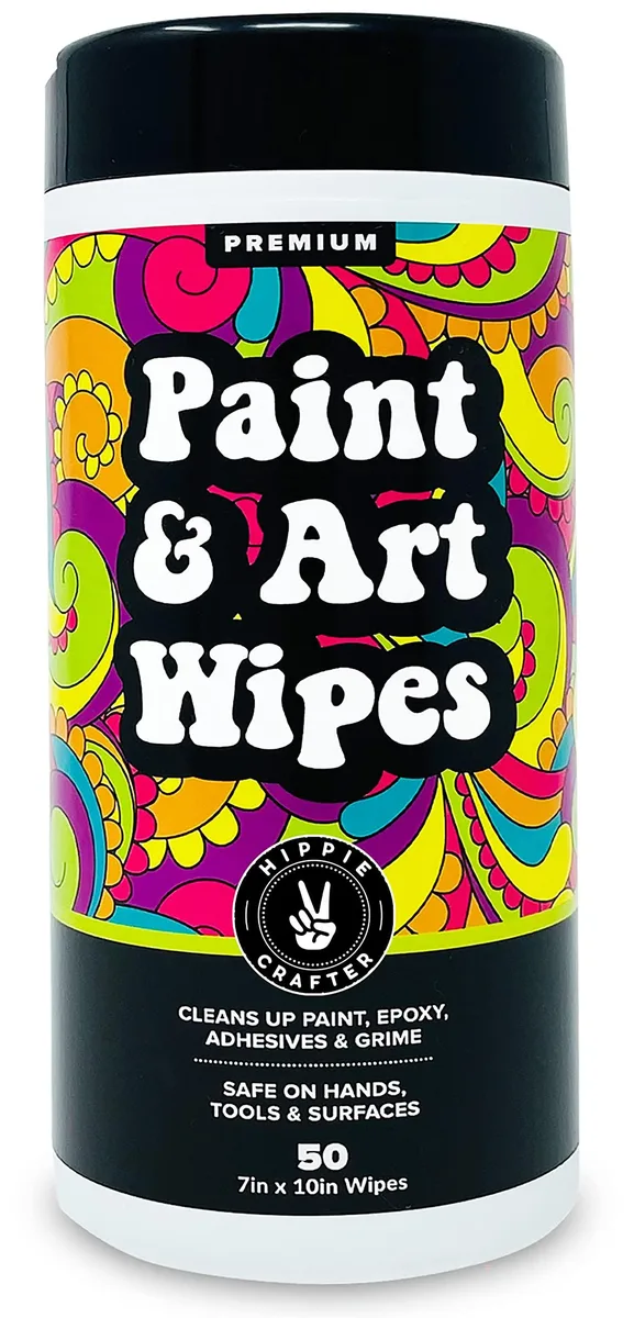  Hippie Crafter Paint and Art Wipes 50 Piece Cleaning Kit — product photo