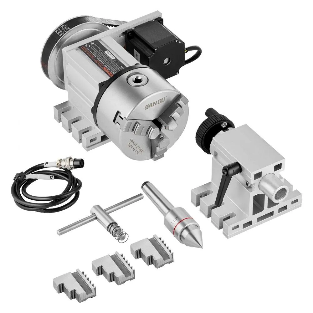 VEVOR VEVOR BS4-KP100-57 Dividing Head 100 mm Chuck 65 mm Center Height 6:1 Ratio — product photo