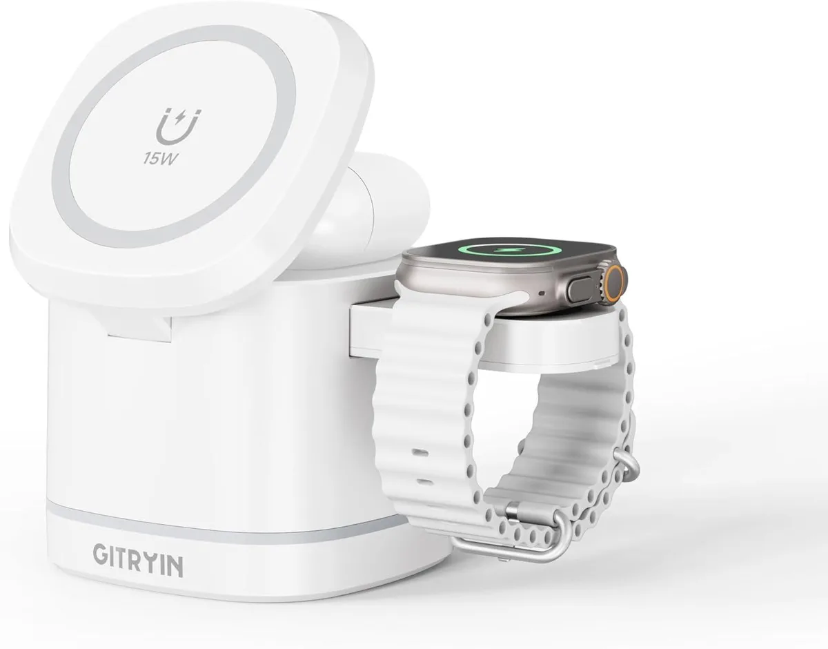 FLEANE FLEANE 3-in-1 Foldable Wireless Charger iPhone 12-17 Watch AirPods 15W 45° — product photo
