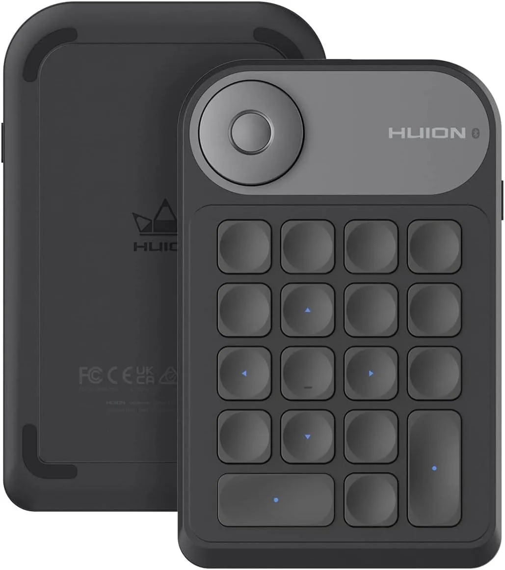 HUION HUION Keydial Mini Bluetooth 5.0 Programmable Keypad 18 Keys Dial — product photo