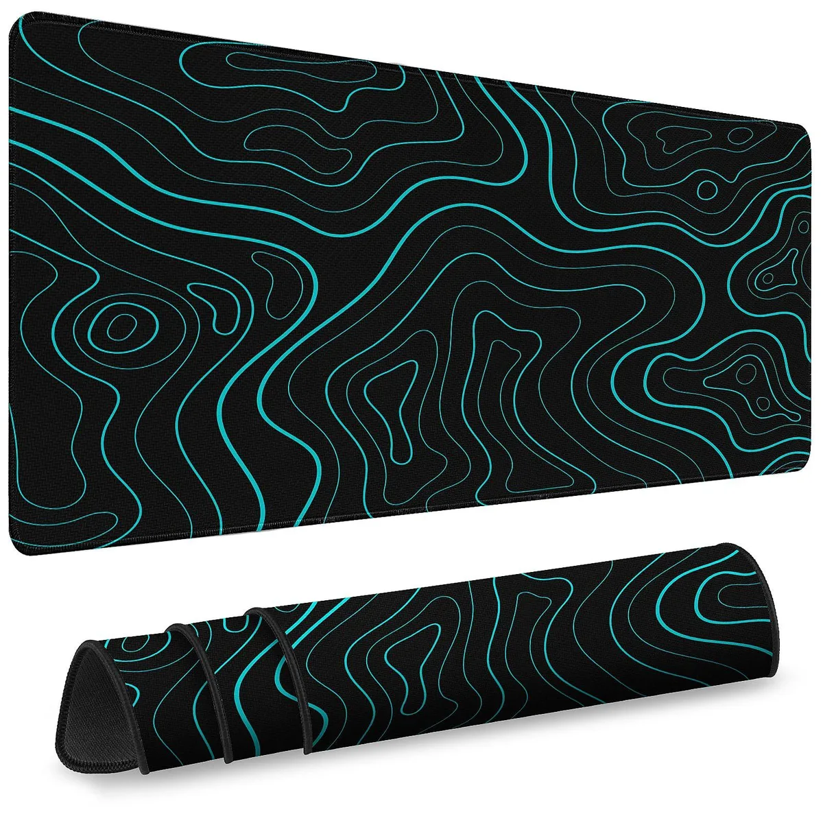  Keychron 010 Mouse Pad 31.5 x 11.8 inches Blue Topographic Lines — product photo