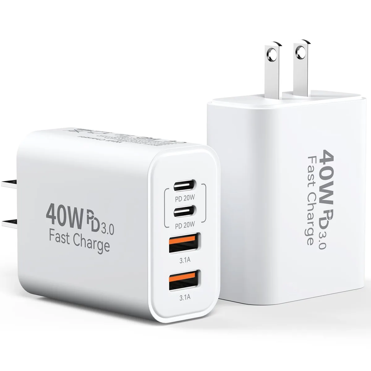  Ubearkk FC181 40W 4-port USB charger white 2-pack — product photo