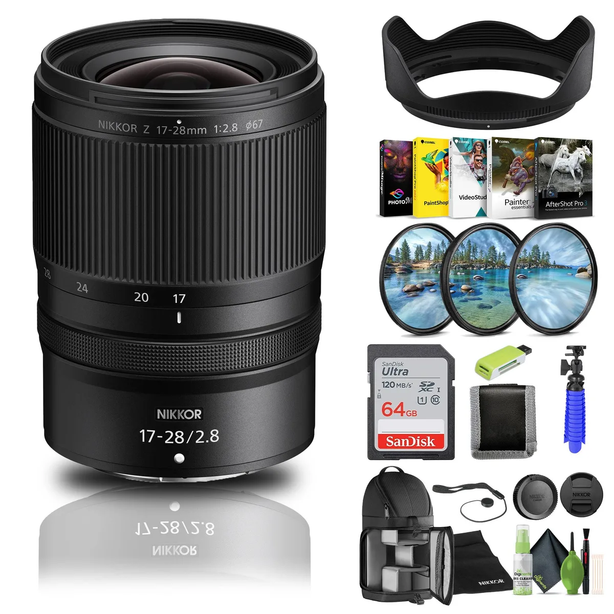 Nikon Inc Nikon NIKKOR Z 17-28mm f/2.8 Lens (20115) Bundle with 64GB Card & Filter Kit — product photo