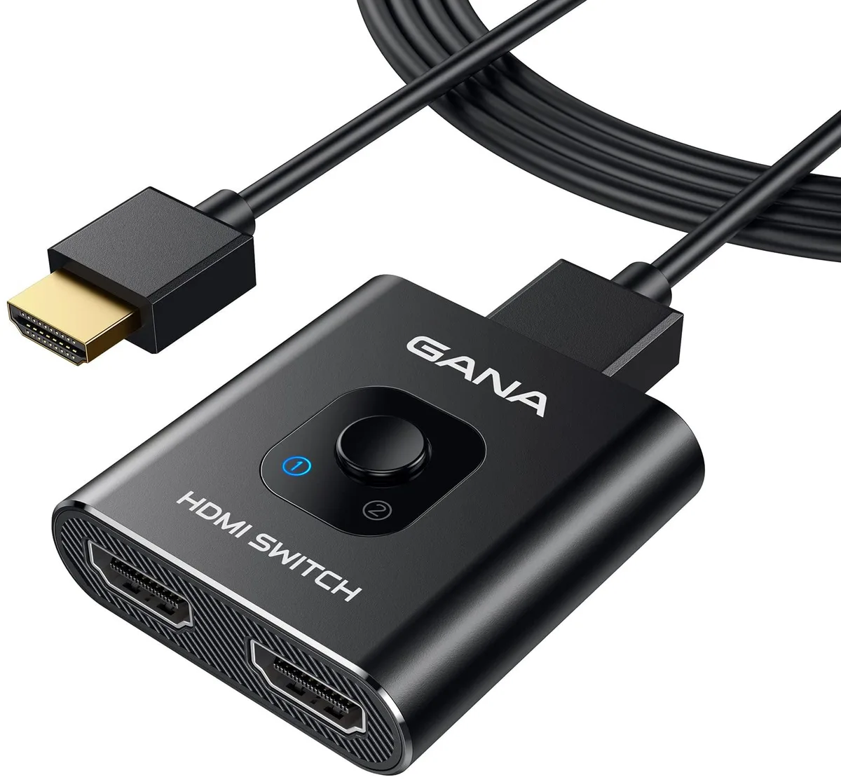 KEHIPI KEHIPI Aluminum Bidirectional HDMI Switch 4K@60Hz 2 in 1 Out 3.9FT Cable — product photo
