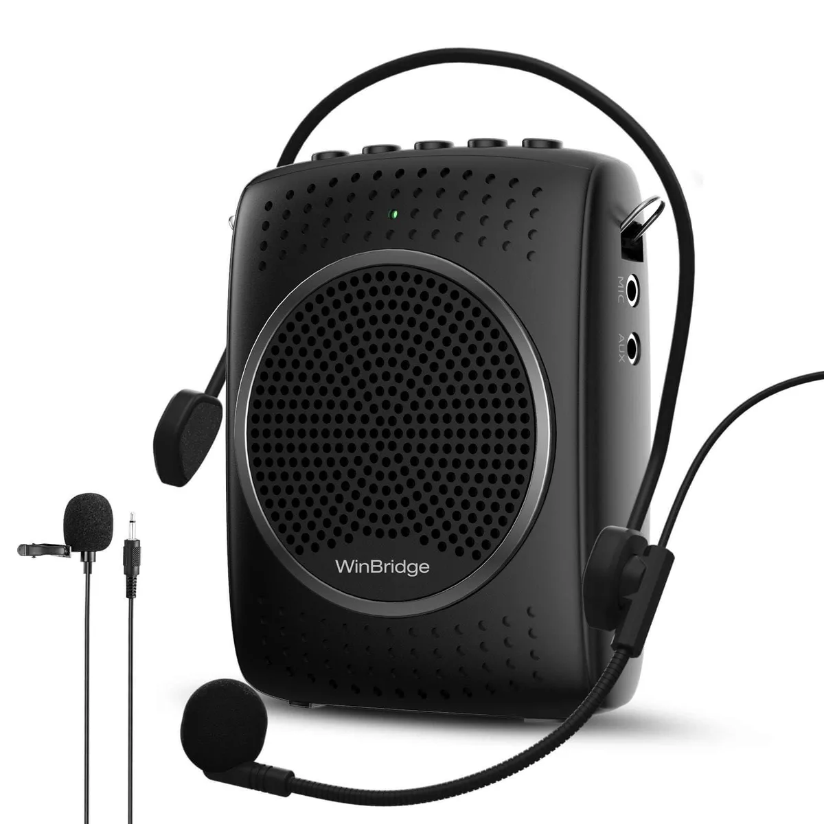  ResponseBridge M801ES 8W PA speaker with lavalier and headset mics — product photo