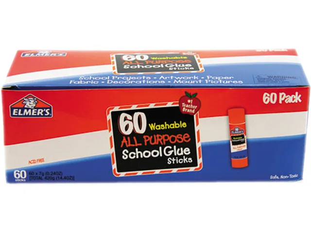 Box of 60 clear Elmer's E501 glue sticks
