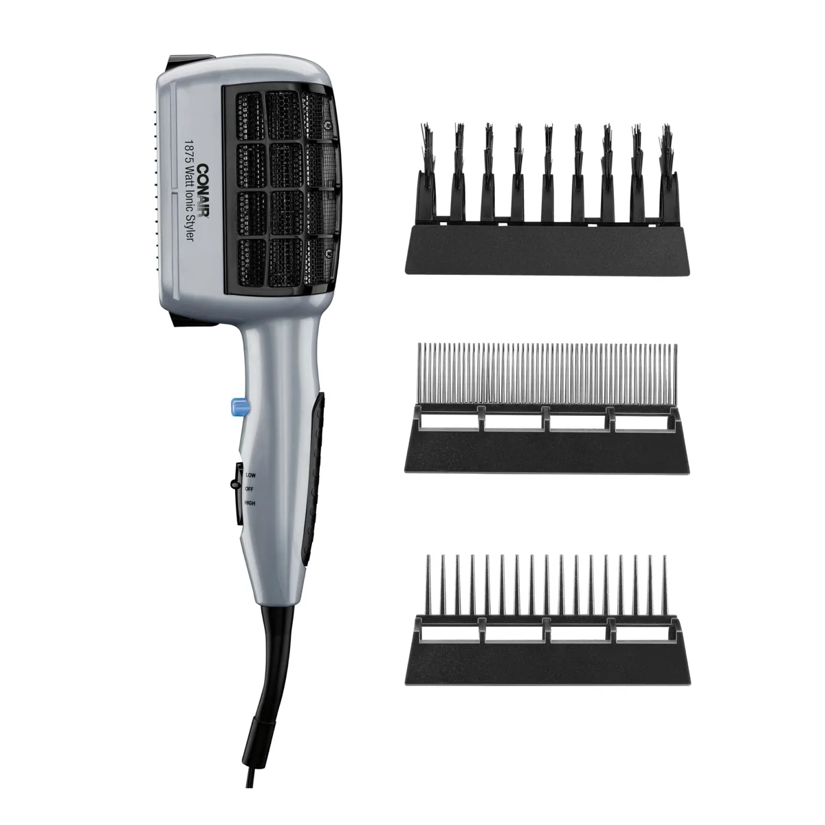 Conair SD6RN hair dryer with three attachments, ionic technology, 1875W, dual voltage