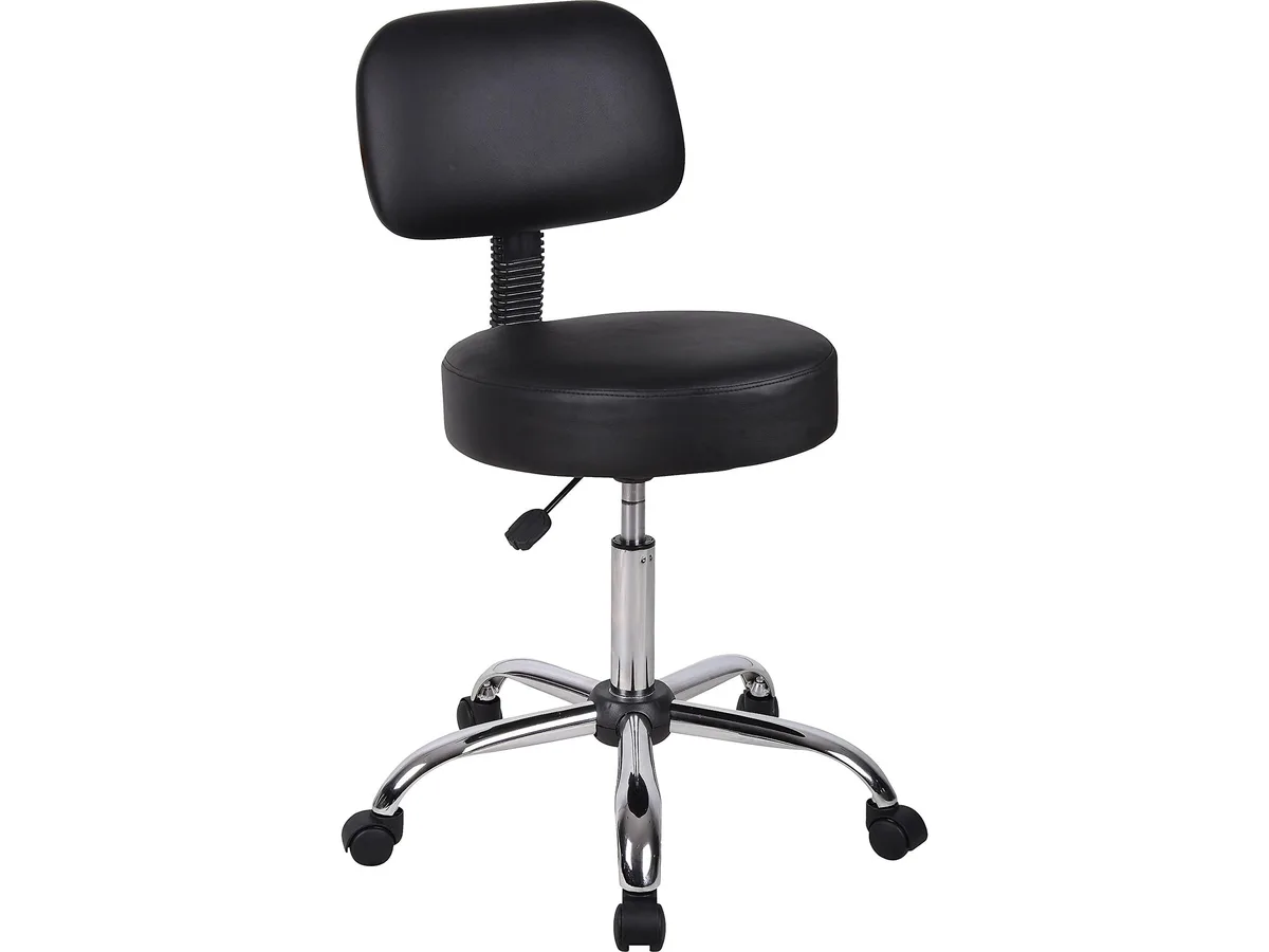 Baldwin B245-BK Medical Spa Stool with Back, Black — product photo