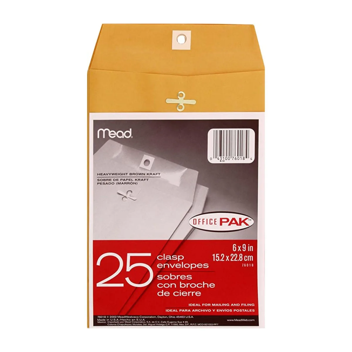 ACCO ACCO Clasp Closure Envelopes Brown 25 count — product photo