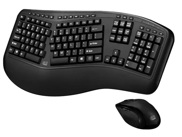 Adesso Adesso WKB-1500GB wireless ergonomic keyboard with laser mouse — product photo