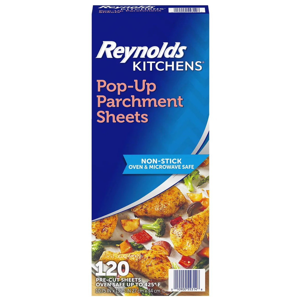 White rectangular pop-up parchment sheets box, 120 count