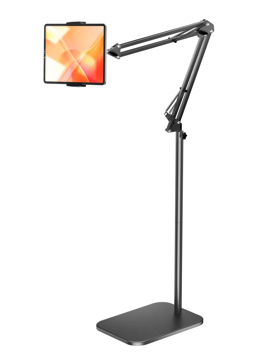  TabHolderix Tower Phone Mount Black 4.5LB Base 27.5-59.05in Height 360° Rotation 22in Arm 4.7-12.9in Devices — product photo
