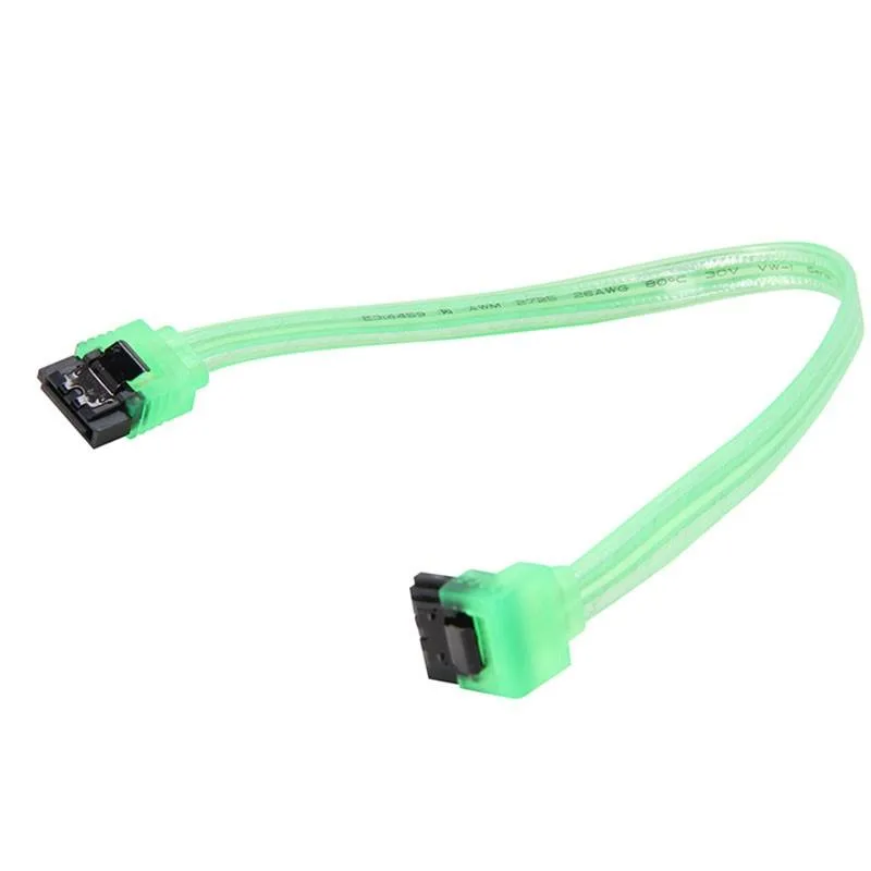 EN-Labs EN-Labs SATA III cable 10 inch 90 to 180 degree UV Green — product photo