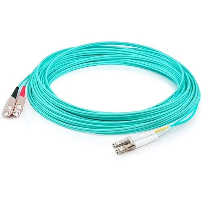 AddOn AddOn 50/125 OM4 LC/SC duplex aqua fibre optic cable 16.40 ft — product photo