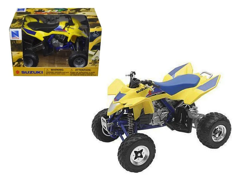 New Ray Toys New Ray Toys Suzuki Quad Racer R450 ATV Yellow Blue 1/12 Diecast Hobby Collectible — product photo