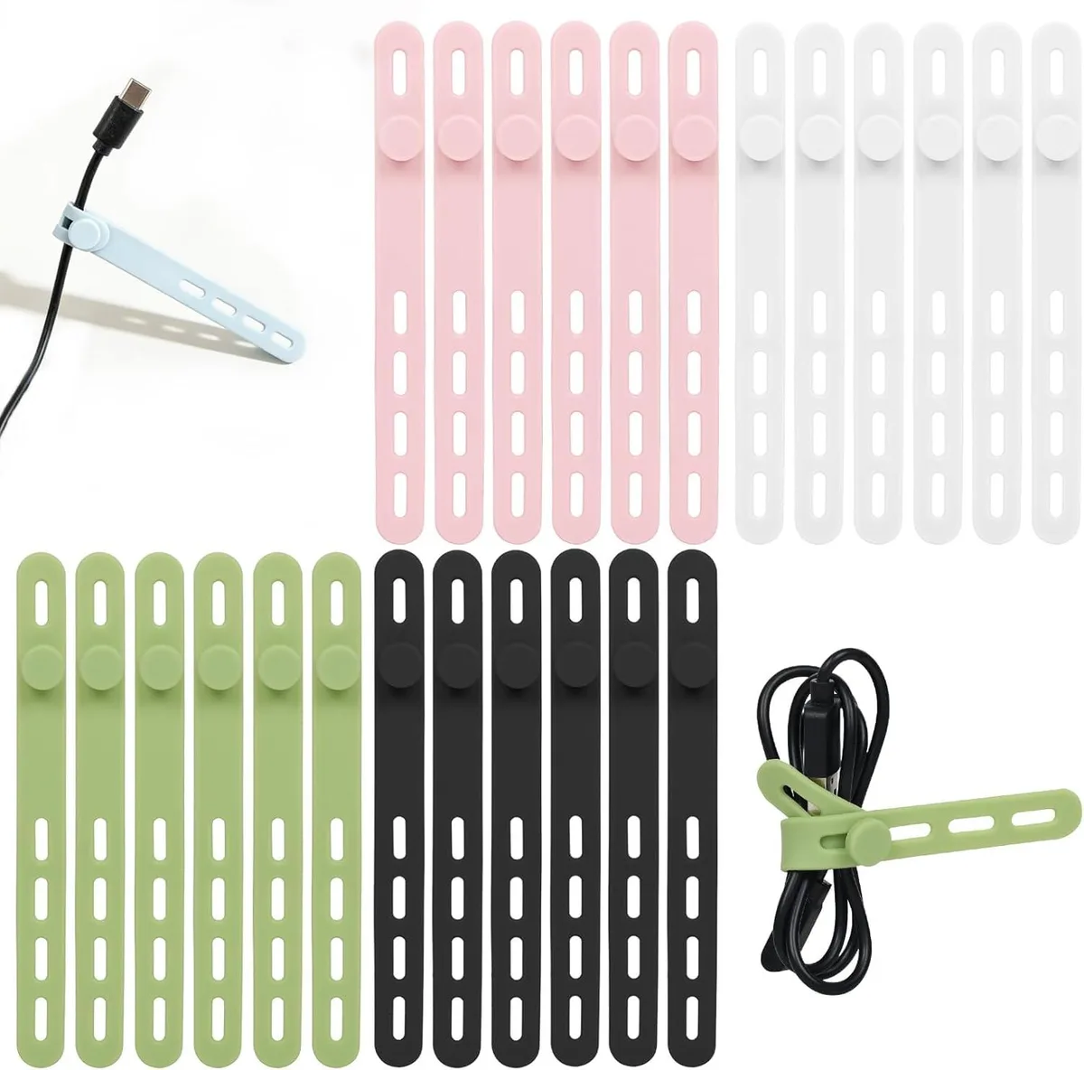 Ennovor Ennovor Silicone Cable Ties 24-pack security lock — product photo