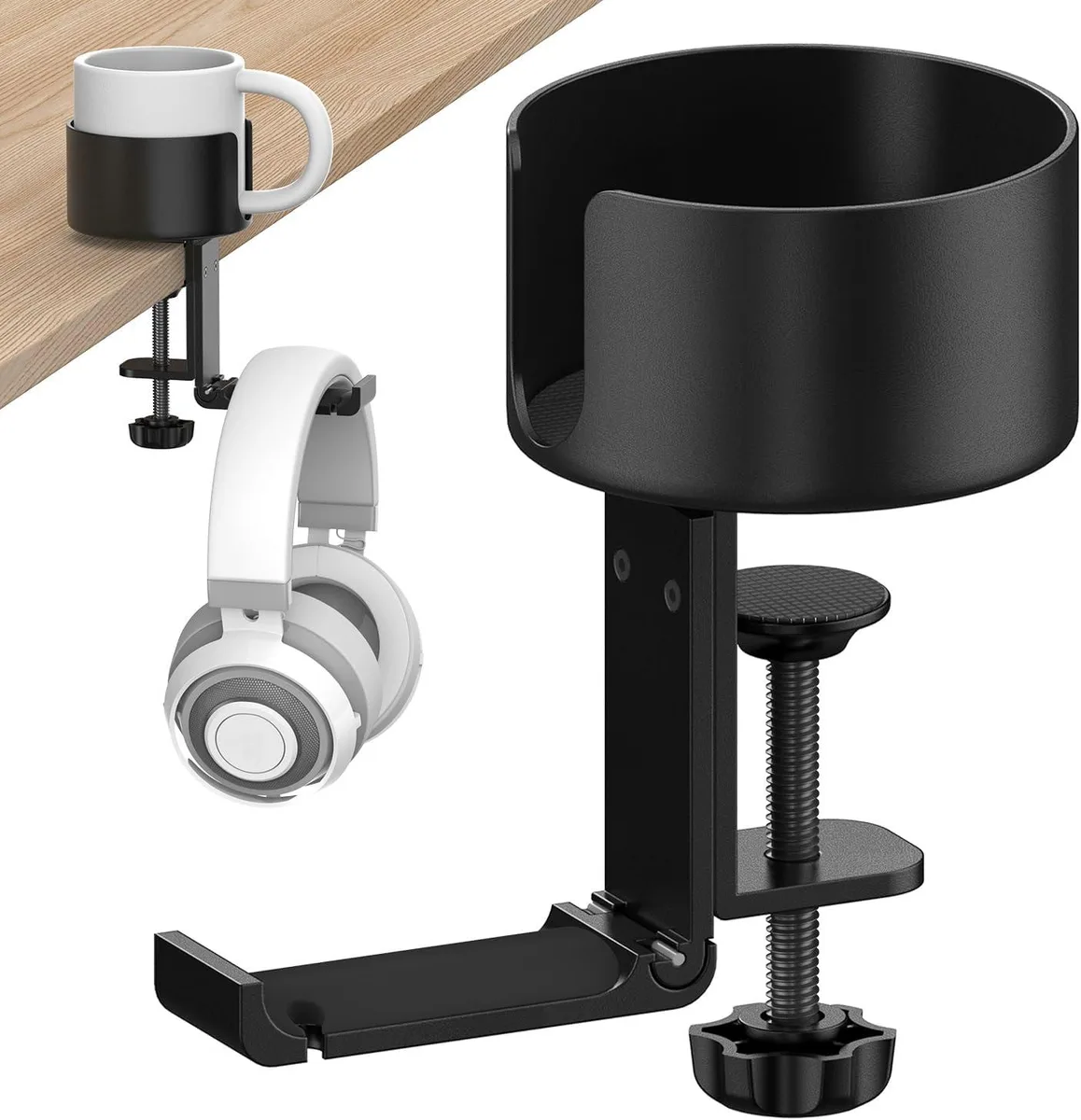 lelisten lelisten 2-in-1 Desk Cup Holder &amp; Headphone Hanger — product photo