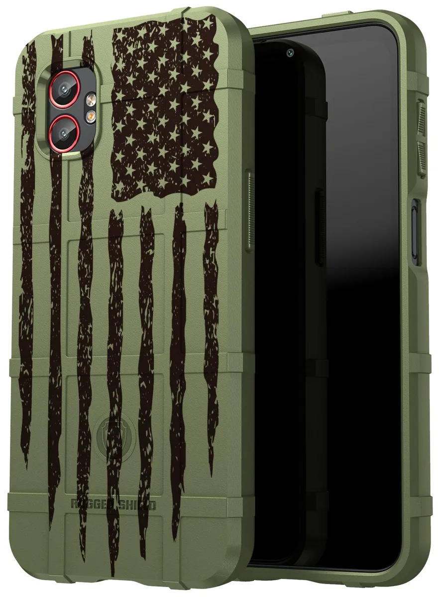 Nakedcellphone Nakedcellphone SM-G766 Rugged Shield Case Army Green USA Flag — product photo