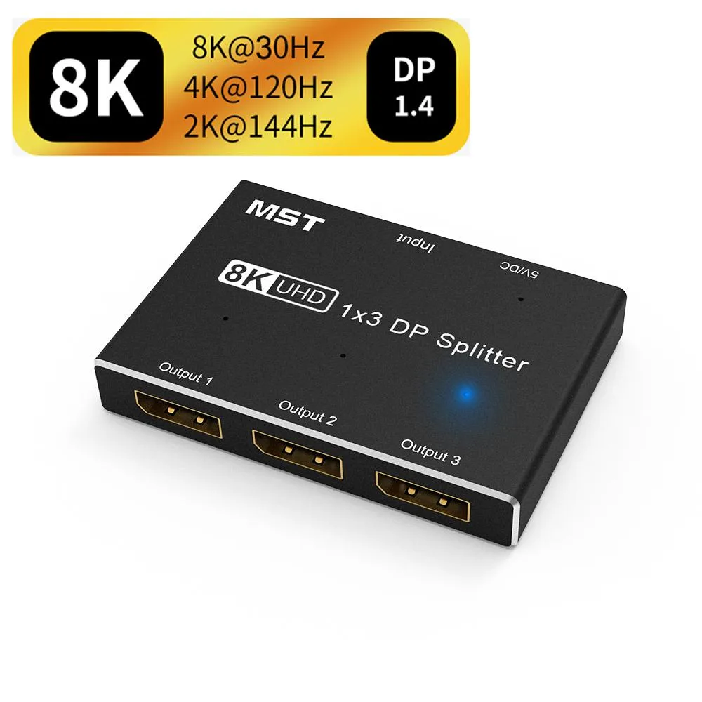 Jansicotek Jansicotek 1x3 DisplayPort 1.4 Splitter 8K@30Hz 4K@144Hz — product photo
