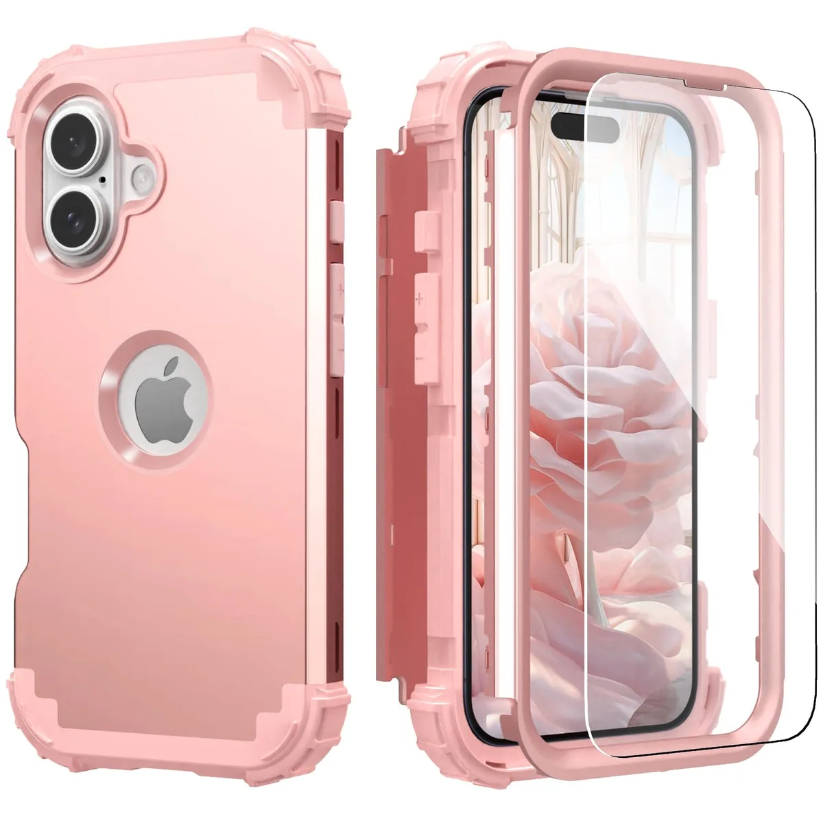  iPhone 16 Case with Screen Protector Rose Gold cell phones - unlocked — product photo