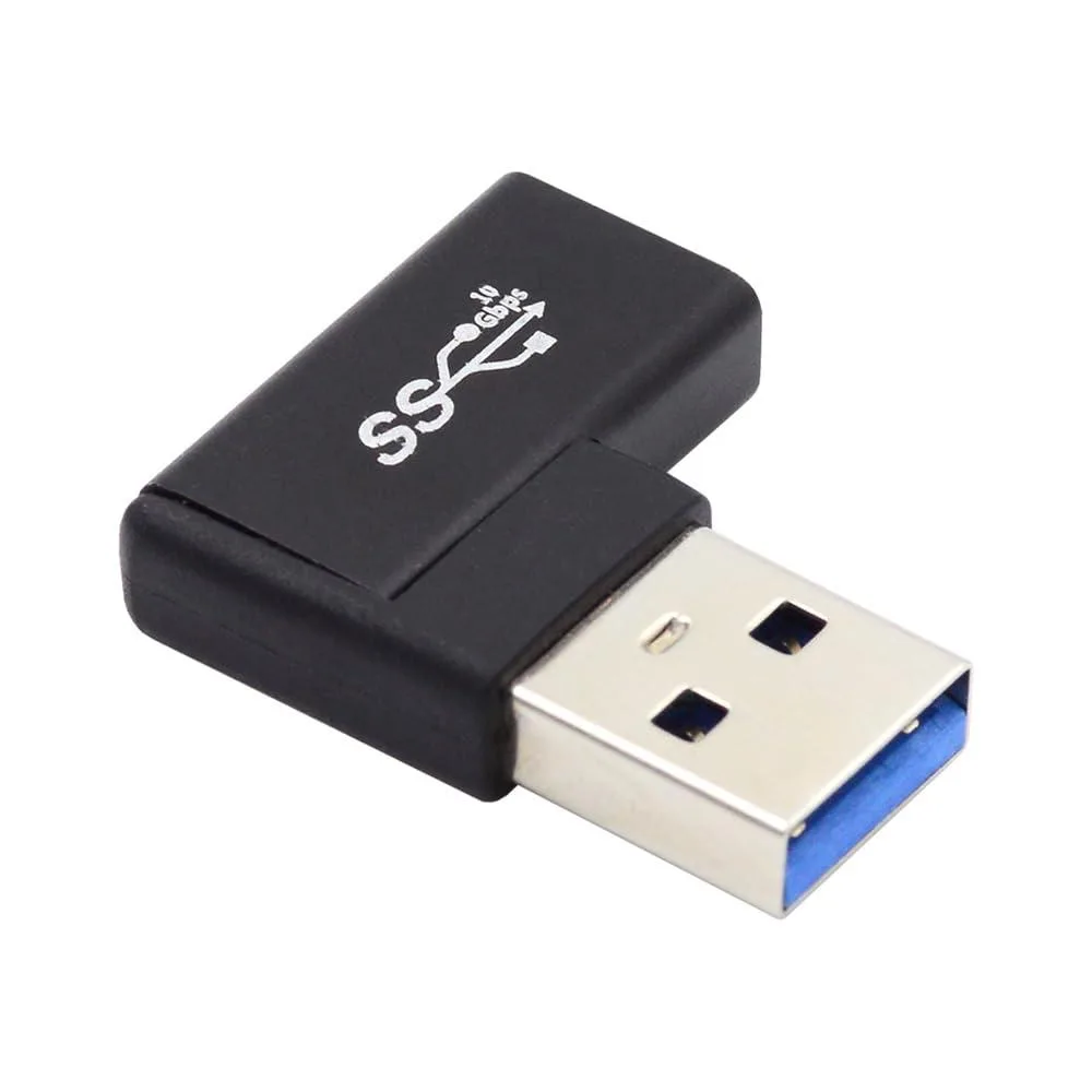 Fervit Fervit USB-C Female to USB 3.0 Male Adapter 90° Left Angled 10Gbps — product photo