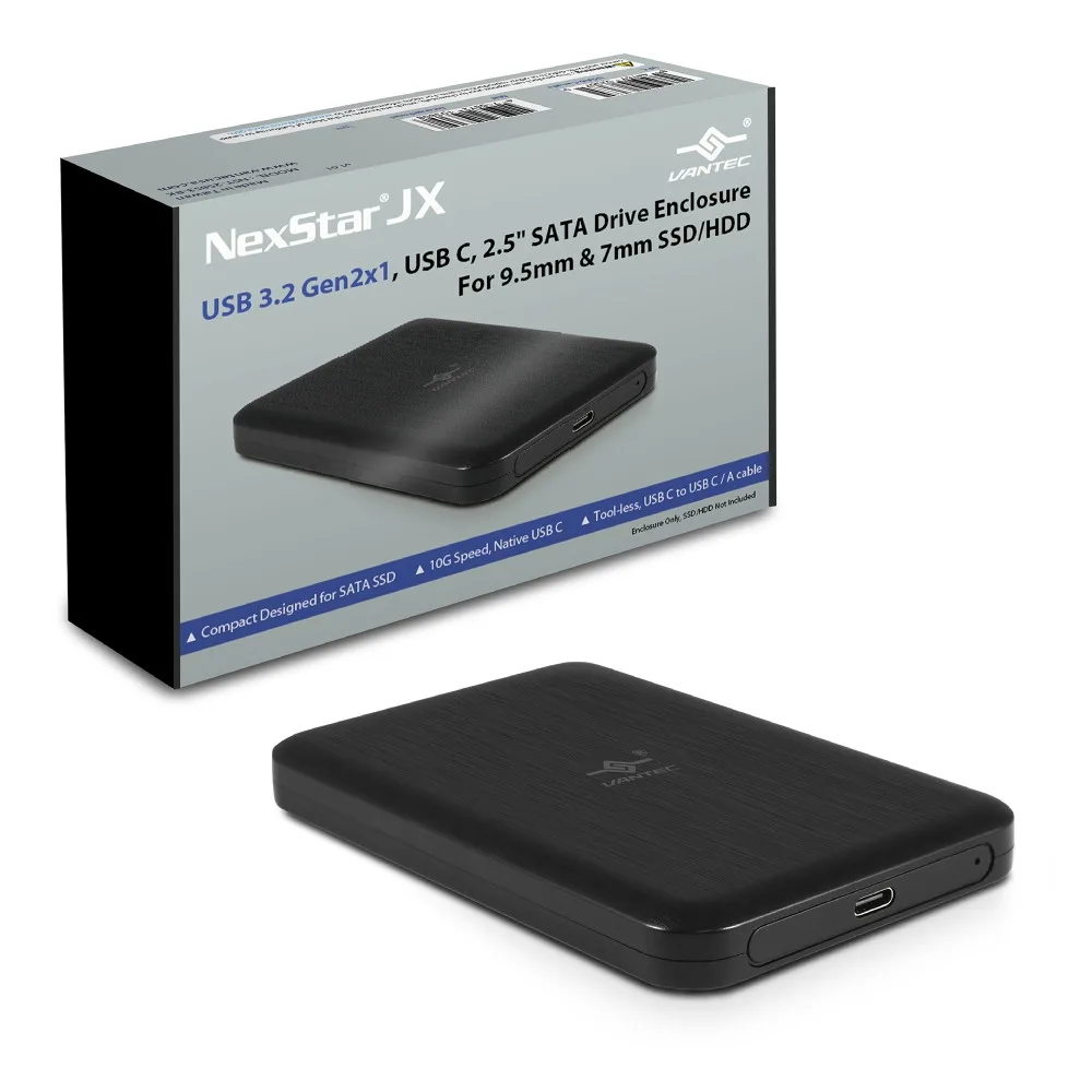 Vantec Vantec NST-258S3-BK 2.5" SATA drive enclosure USB 3.2 Gen2x1 10Gbps — product photo